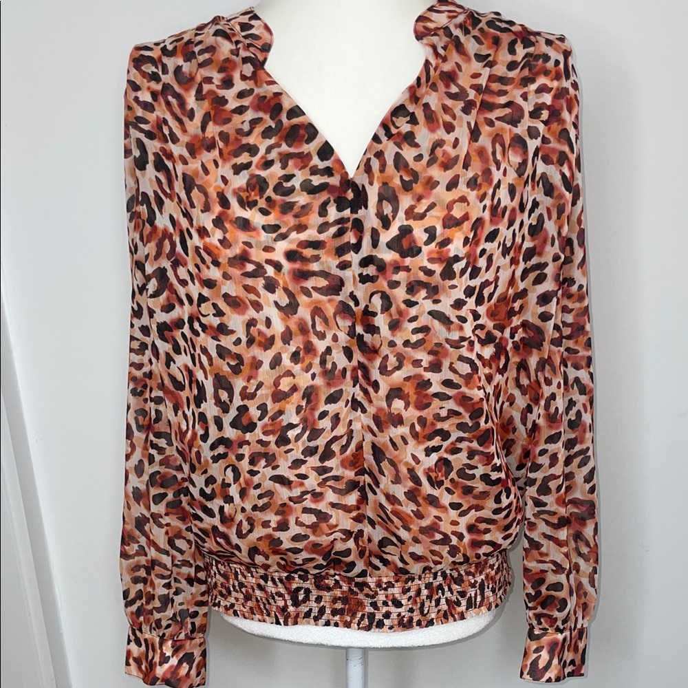 Liverpool Animal Print Blouse - Tan and Black